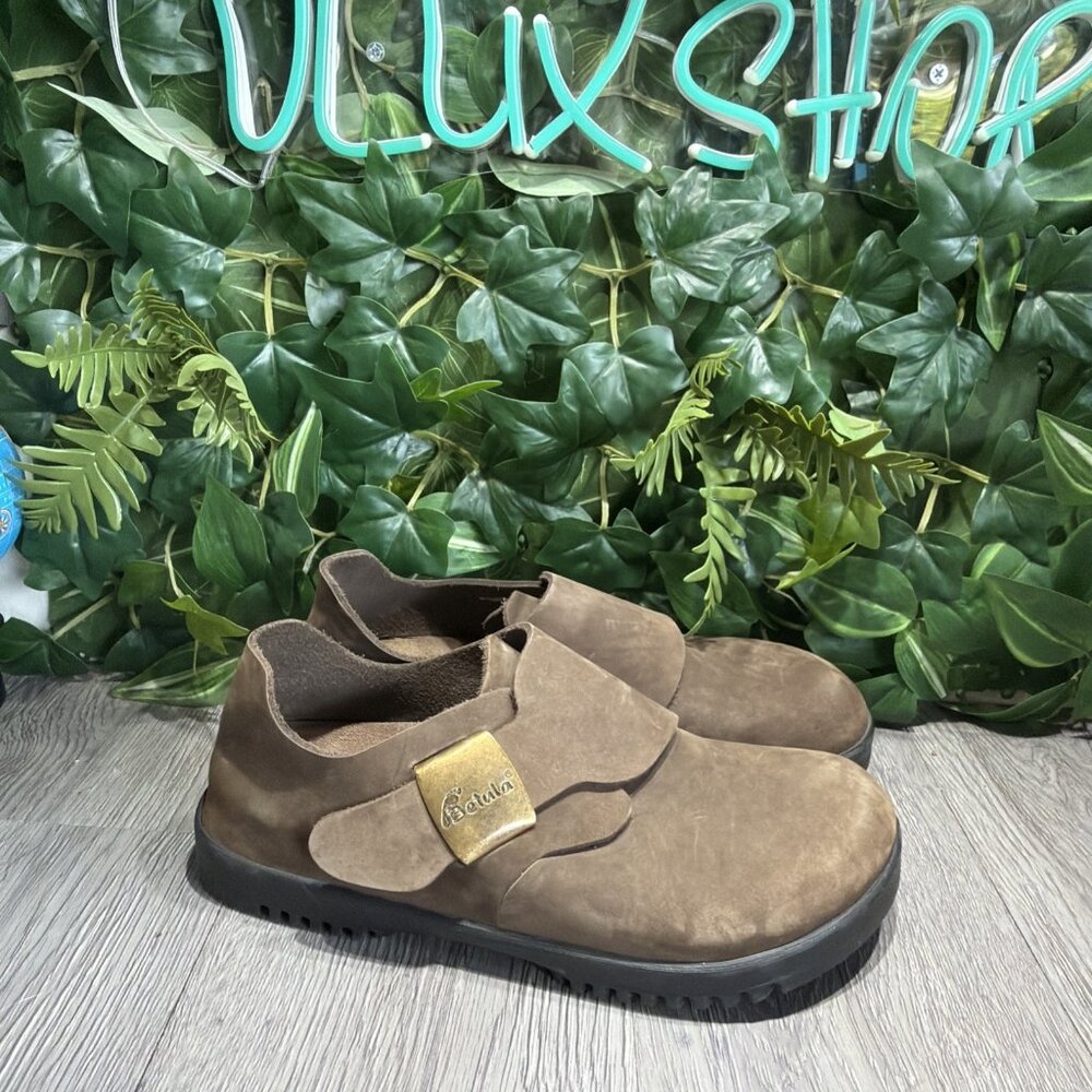 Vintage Birkenstock Betula Charleston EU 39 Brown Leather Clogs Strap Back